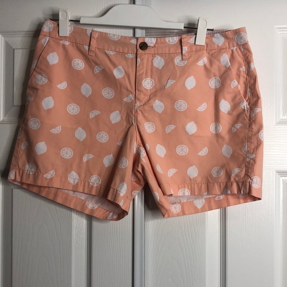 Old Navy Shorts Peach Orange Lemon Slice Shorts 10 Fruit Print